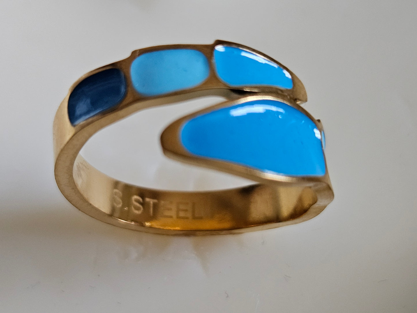 Bague "Onde bleue"