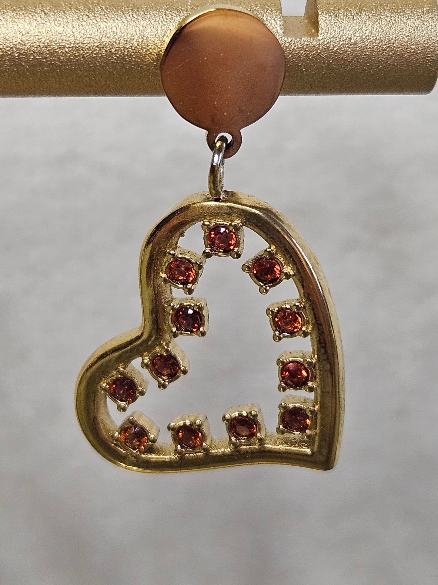 Boucles d'oreilles "Coeurs Rubis"