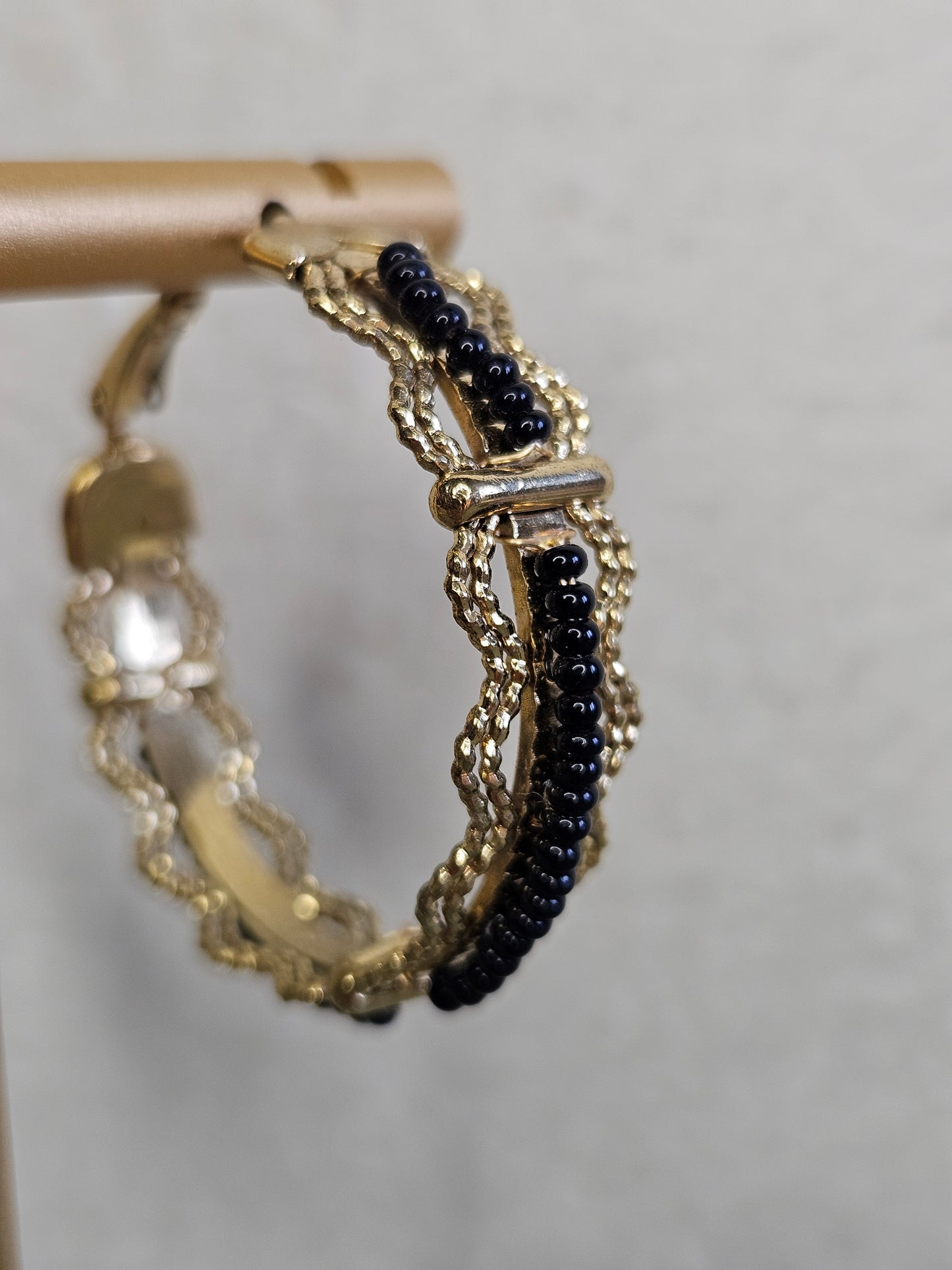 Boucles d'oreille Créole "Sable noir"