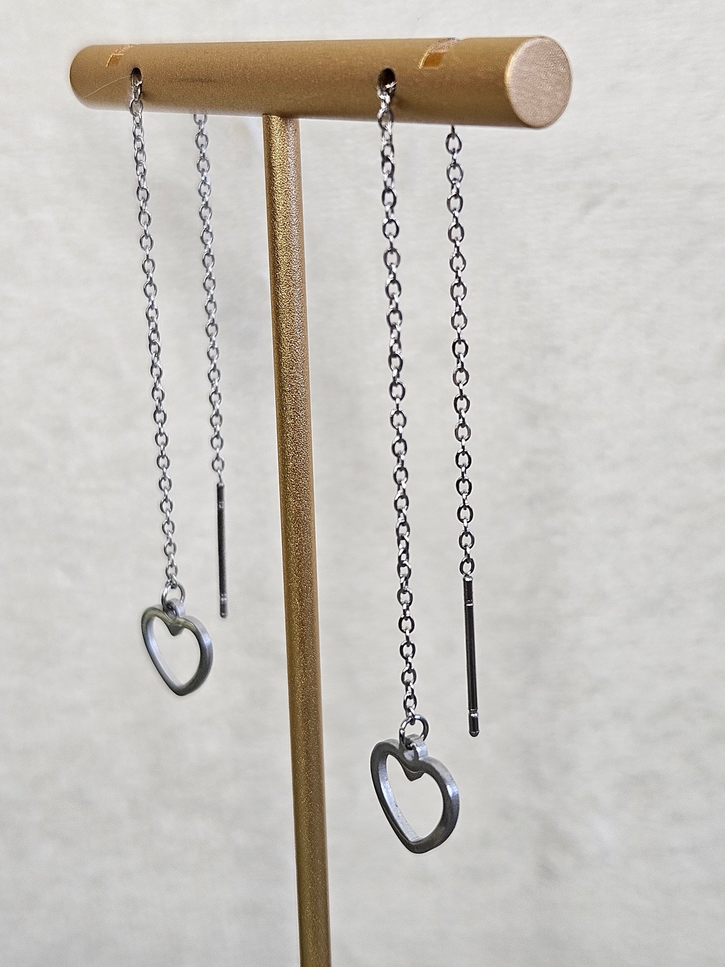 Boucles d'oreilles pendantes "Chuchotement du coeur" argentéess
