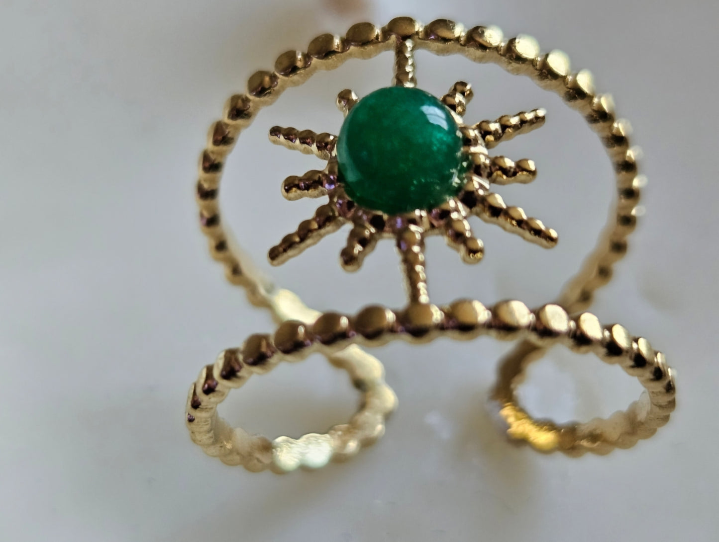 Bague "Aura émeraude" - Ajustable