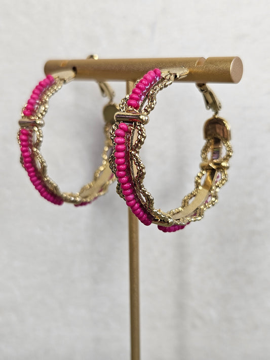 Boucles d'oreilles Créoles "Fleur d'argan"