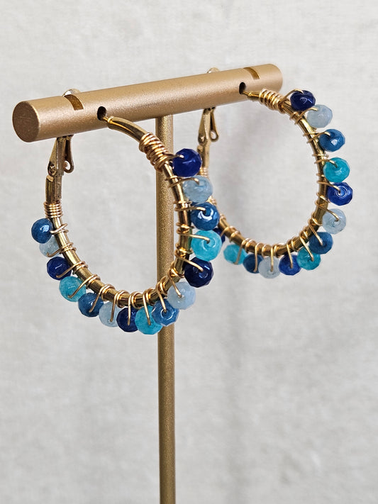 Boucles d'oreilles Créoles "Aura Boréales"