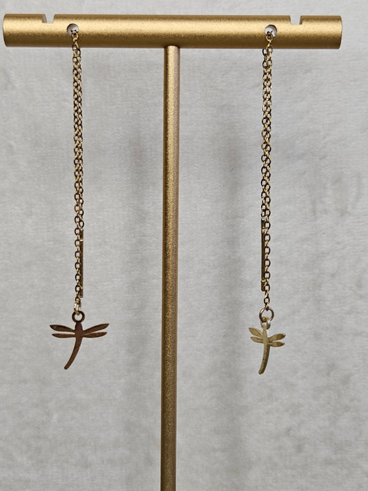 Boucles d'oreilles pendantes "Danse de libellule"