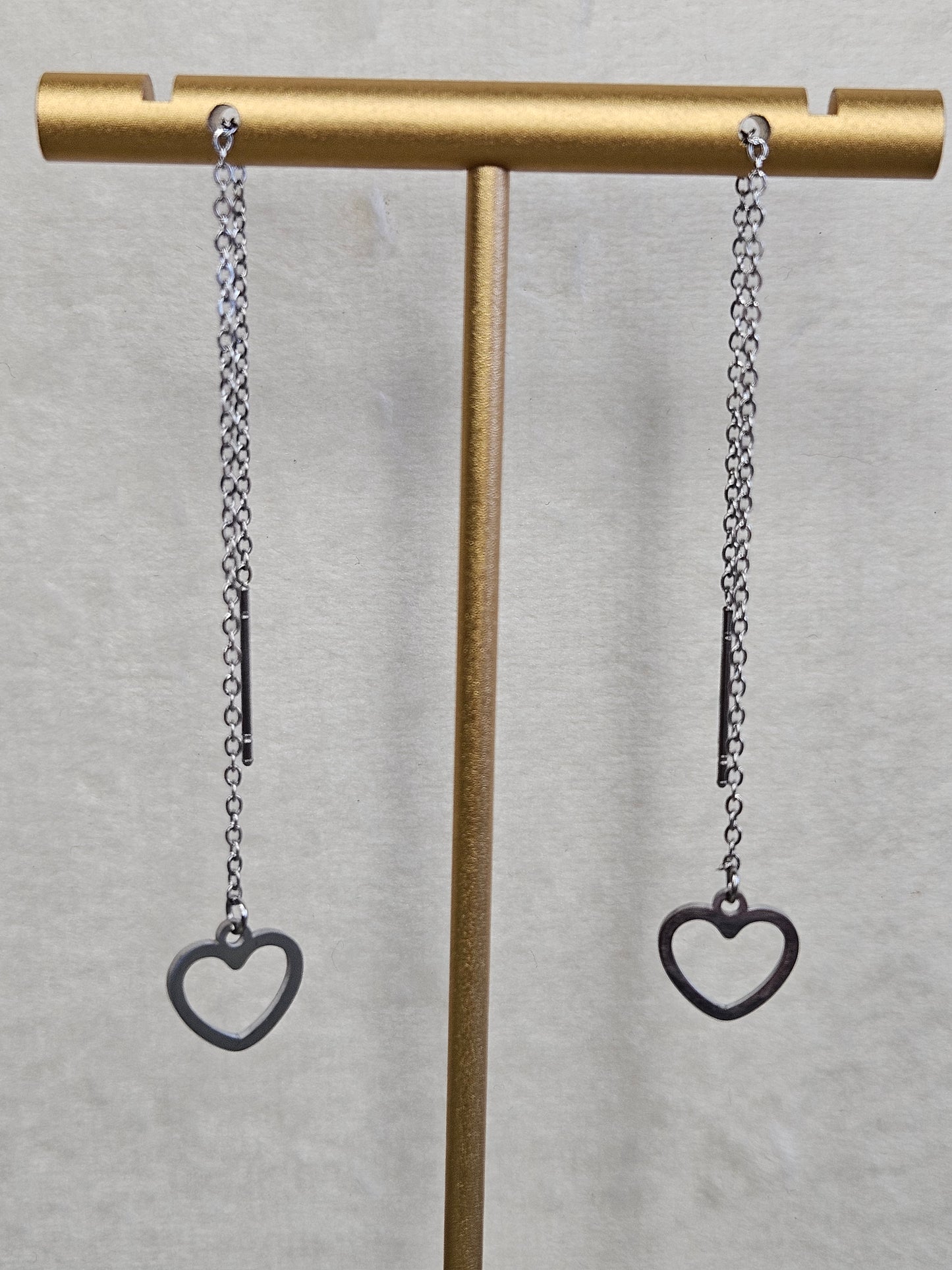 Boucles d'oreilles pendantes "Chuchotement du coeur" argentéess