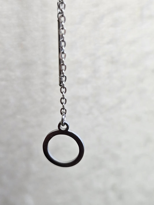 Boucles d'oreilles pendantes "Aura circulaire" argentée