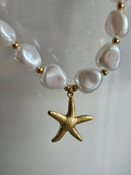 Collier "Etoile nacrée"