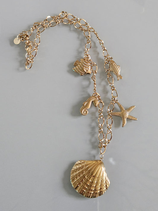 Collier à charms "Ecume dorée"